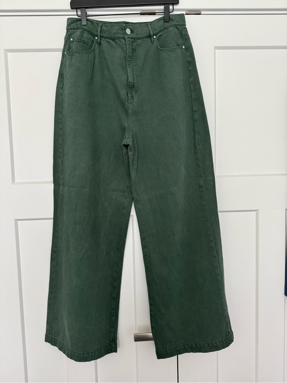 NWOT Ann Taylor Women's High-Rise Wide Leg Jeans - Forest Green